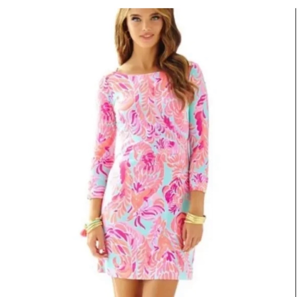 Lilly Pulitzer Pink and Blue Long Sleeve Dress